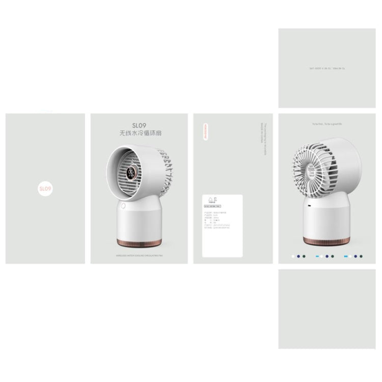 Spray Humidified LED Digital Display Office Home Fan, Style: 3600mAh Rechargeable(White) by buy2fix