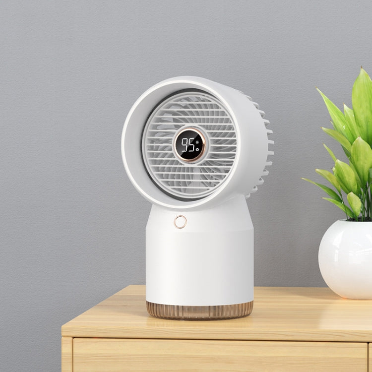 Spray Humidified LED Digital Display Office Home Fan, Style: USB Direct Plug(White) - Electric Fans by buy2fix | Online Shopping UK | buy2fix