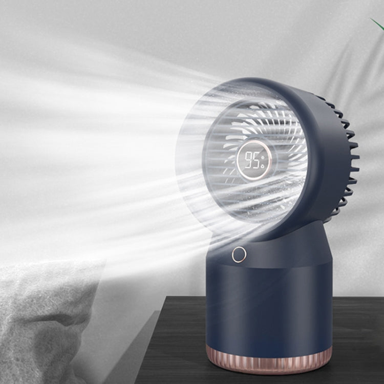 Spray Humidified LED Digital Display Office Home Fan, Style: USB Direct Plug(Blue) - Electric Fans by buy2fix | Online Shopping UK | buy2fix