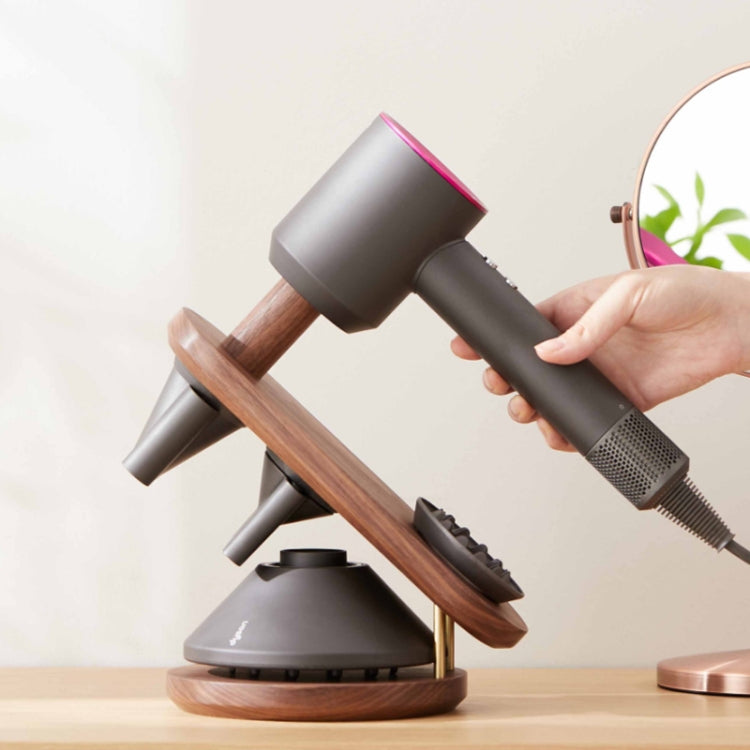 Solid Wood Hair Dryer Storage Bracket For Dyson(Black Walnut) - For Dyson Accessories by buy2fix | Online Shopping UK | buy2fix