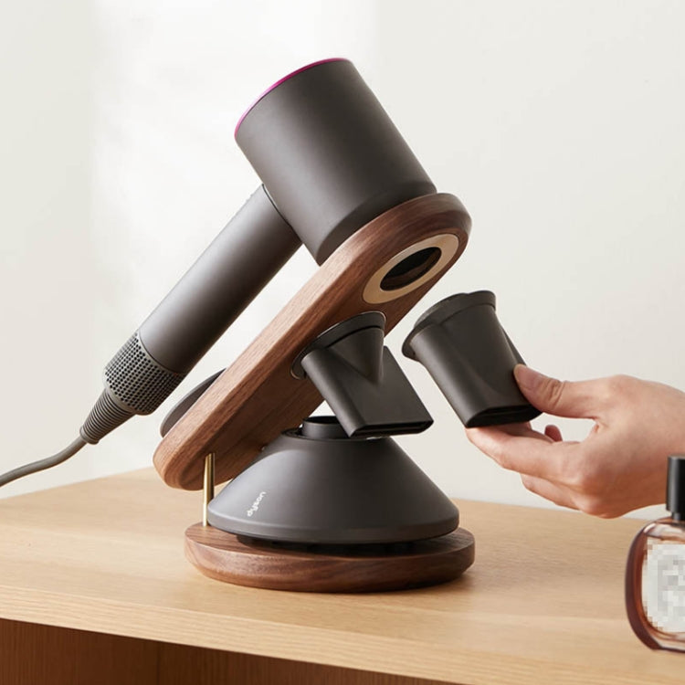 Solid Wood Hair Dryer Storage Bracket For Dyson(Black Walnut) - For Dyson Accessories by buy2fix | Online Shopping UK | buy2fix