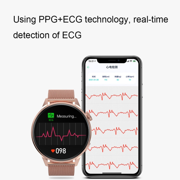 Wearkey DT4+ 1.36 Inch HD Screen Smart Call watch with NFC Function, Color: Silver Silicone by Wearkey