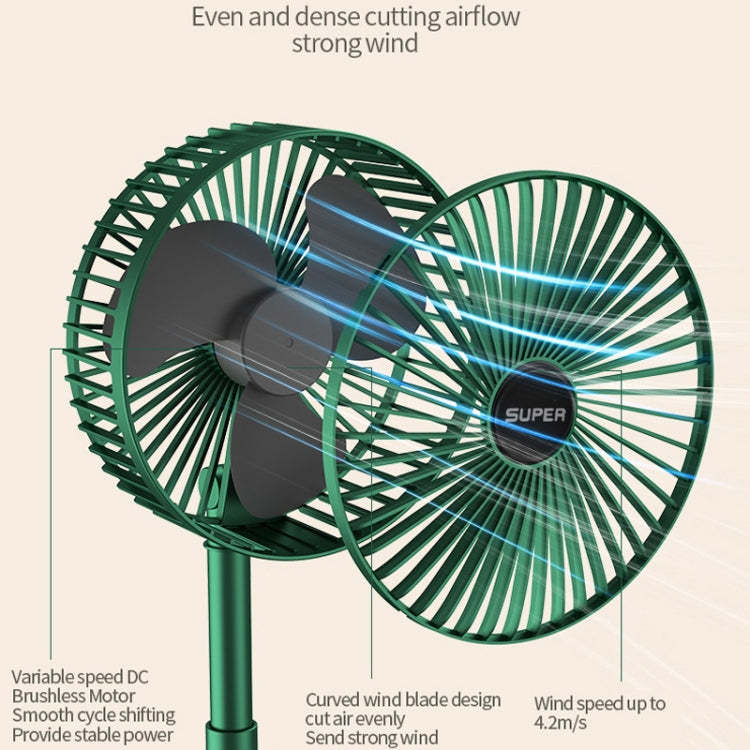 Portable Folding Fan Retractable Floor Standing Fan,Style: USB Plug In (Green) - Electric Fans by buy2fix | Online Shopping UK | buy2fix