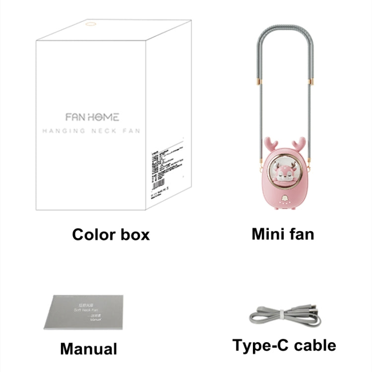 Children Hanging Neck Fan USB Handheld Light Glowing Mini Portable Fan(Pink) - Electric Fans by buy2fix | Online Shopping UK | buy2fix