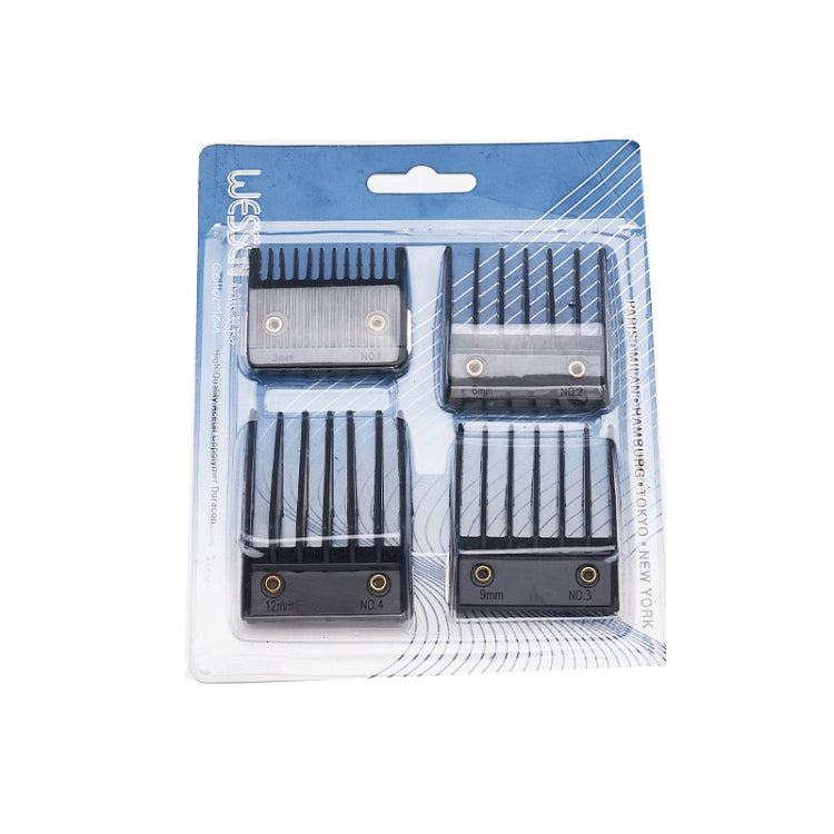 4 In 1 Hair Clipper Limit Comb Barber Tool Accessories(Black) - Haircutting Scissors Parts by buy2fix | Online Shopping UK | buy2fix