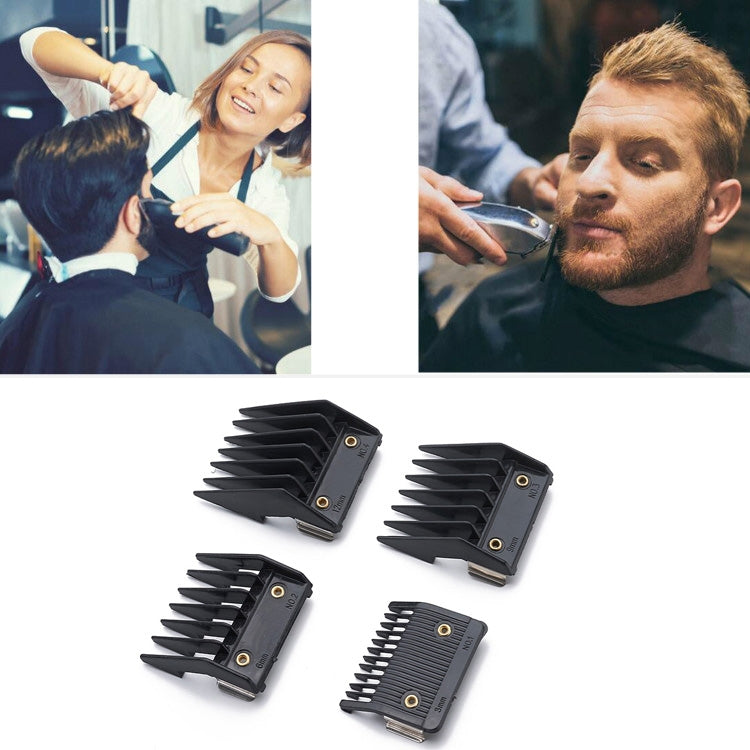 4 In 1 Hair Clipper Limit Comb Barber Tool Accessories(Black) - Haircutting Scissors Parts by buy2fix | Online Shopping UK | buy2fix