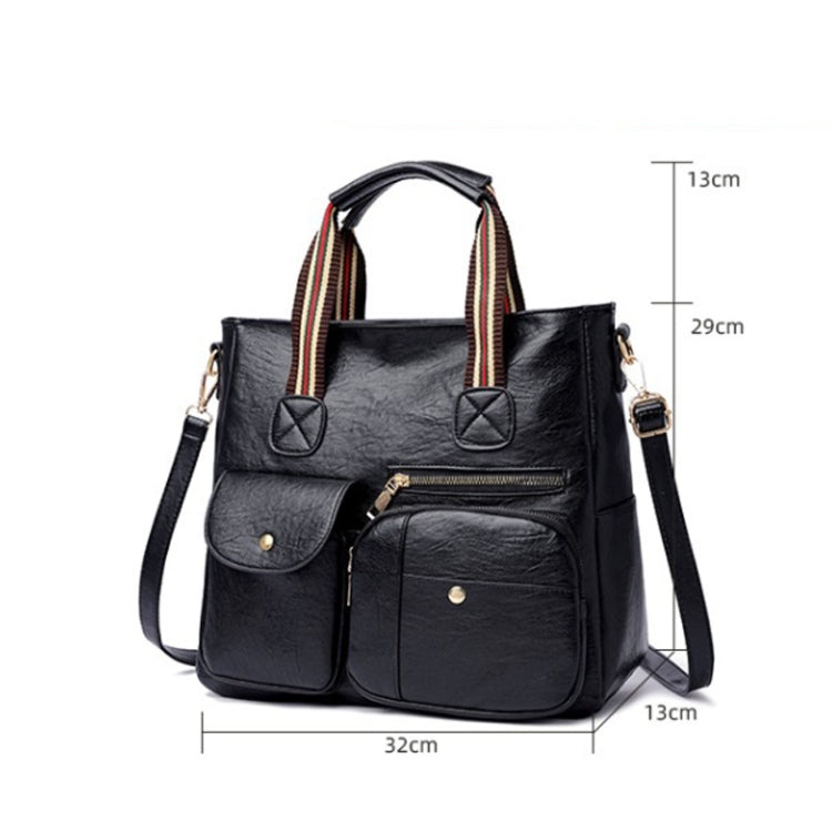 Large-capacity Messenger Bag Handbag Multi-pocket Shoulder Bag Middle-aged Mother Bag(Yellow) - Handbags by buy2fix | Online Shopping UK | buy2fix