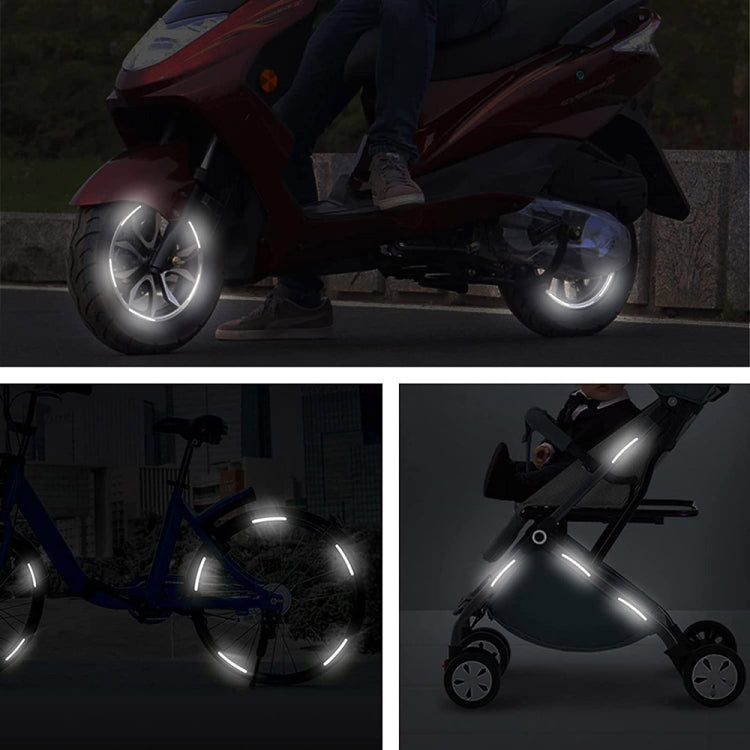 10pcs /Set Car Wheel Reflective Stickers 3D Personal Decoration Tire Warning Stickers(Silver White) by buy2fix