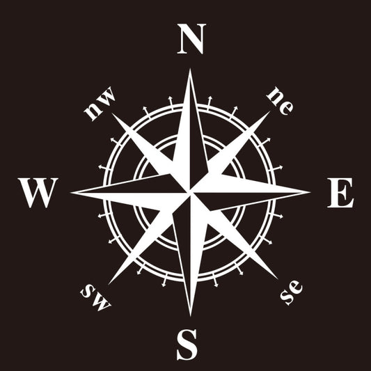 D-336 Car Compass Graphic Sticker Hood Car Body Universal Sticker(White) - Decorative Sticker by buy2fix | Online Shopping UK | buy2fix