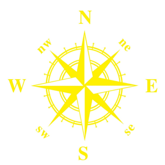 D-336 Car Compass Graphic Sticker Hood Car Body Universal Sticker(Yellow) by buy2fix