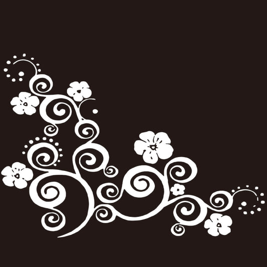 D-908 Summer Flower Totem PVC Car Hood Sticker(White) by buy2fix