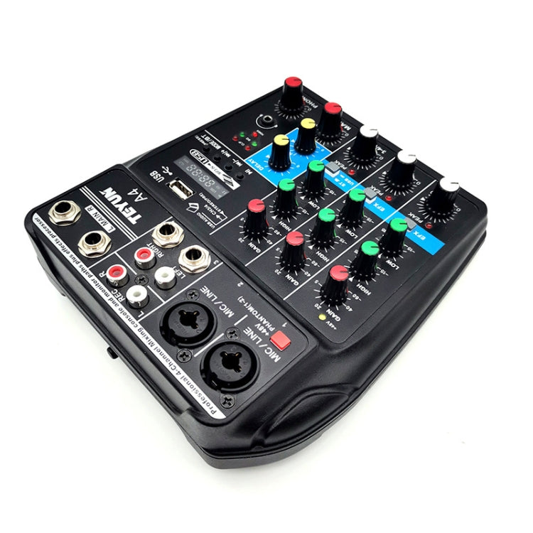 TEYUN A4 4-way Small Microphone Digital Mixer Live Recording Effector(EU Plug) - Live Sound Effects Processors by TEYUN | Online Shopping UK | buy2fix