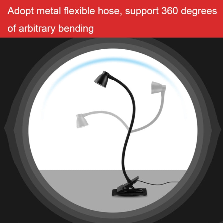 668A001 USB 360 Degree Bend Hose Desk Lamp, Spec: Black Two-speed Dimming - by buy2fix | Online Shopping UK | buy2fix