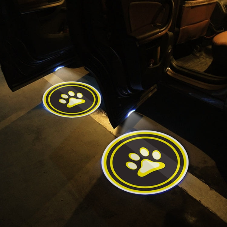 LED Infrared Induction Car Door Welcome Light Night Projection Ambient Light, Specification: Cat Claw (Yellow)(1 Pair/Box) - Atmosphere lights by buy2fix | Online Shopping UK | buy2fix