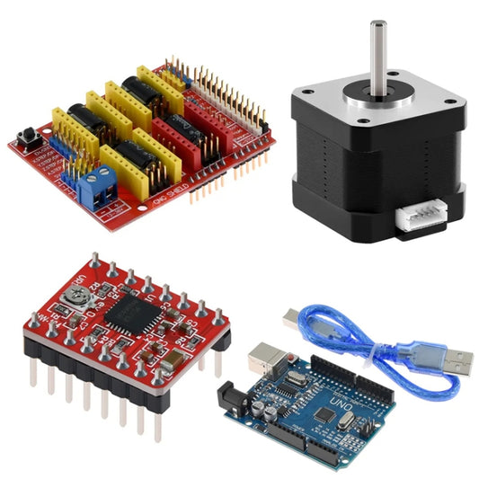 3D Printer Accessories CNC V3 + UNO R3 Improved Version + A4988 Driver + Step Motor Kit - Parts by buy2fix | Online Shopping UK | buy2fix