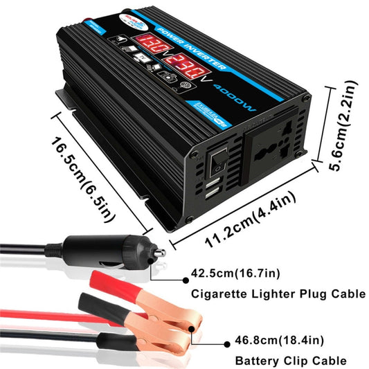 Solar Power System Inverter 30A Controller+18W 12V Solar Panel, Specification: Black 12V To 220V by buy2fix