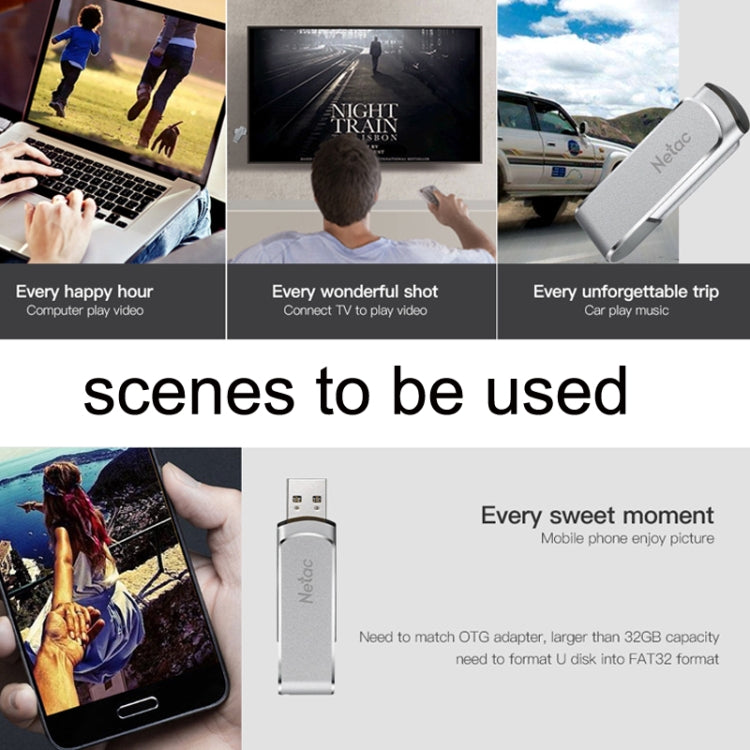 Netac U388 High Speed USB3.0 Metal Rotating Car Computer U Disk, Capacity: 32GB by Netac