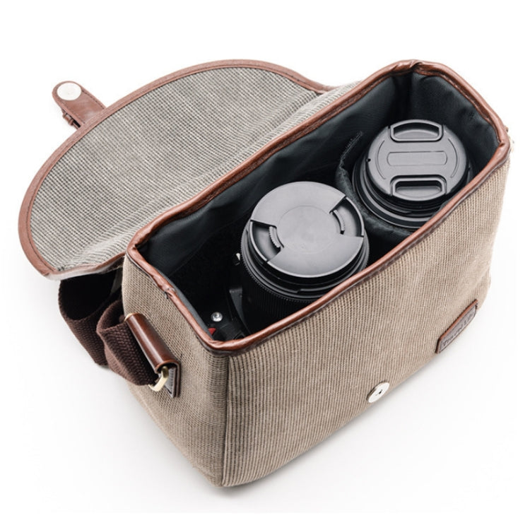 Casual SLR Camera Canvas Crossbody Bag(Khaki) - Strap Satchel by buy2fix | Online Shopping UK | buy2fix