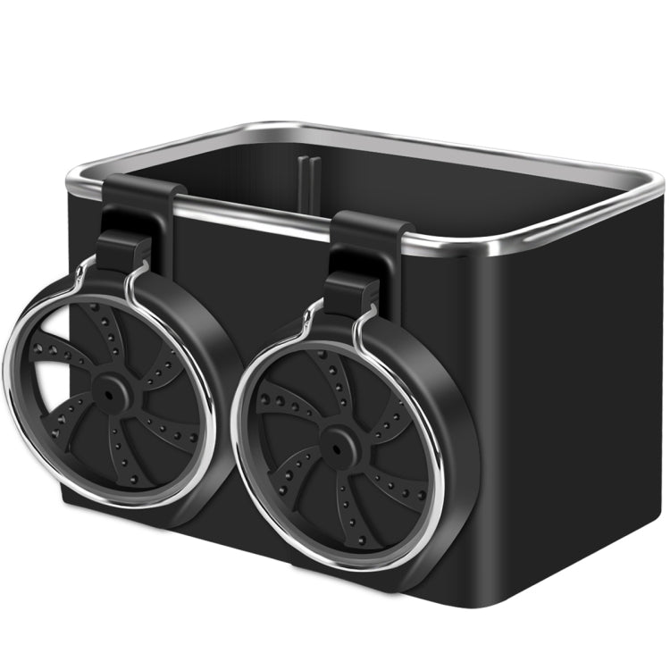 Car Paper Box Hanging Armrest Box Storage Box Cup Holder(Black Double Cup) - Tissue Boxes by buy2fix | Online Shopping UK | buy2fix