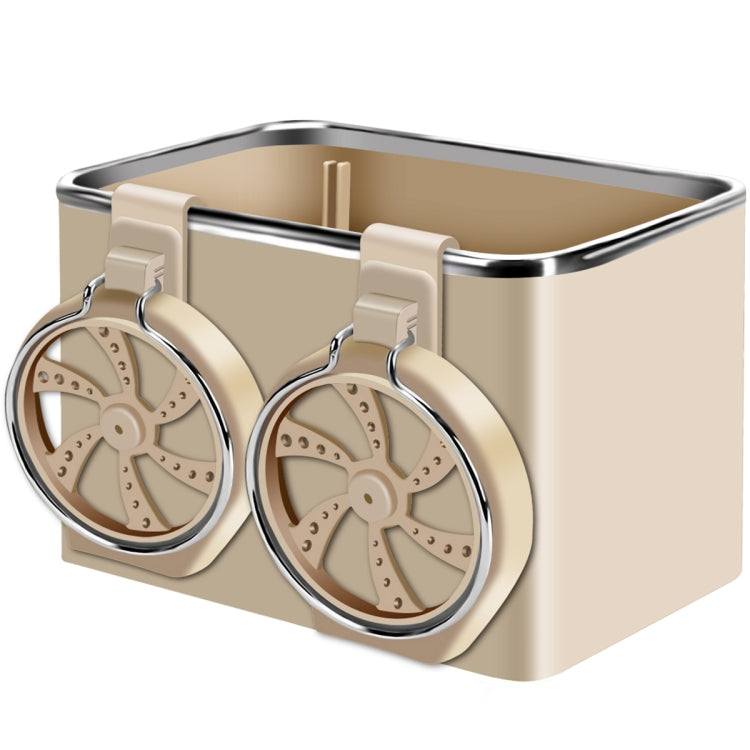 Car Paper Box Hanging Armrest Box Storage Box Cup Holder(Beige Double Cup) - Tissue Boxes by buy2fix | Online Shopping UK | buy2fix