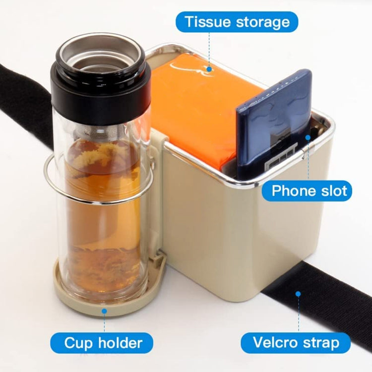 Car Paper Box Hanging Armrest Box Storage Box Cup Holder(Beige Double Cup) - Tissue Boxes by buy2fix | Online Shopping UK | buy2fix