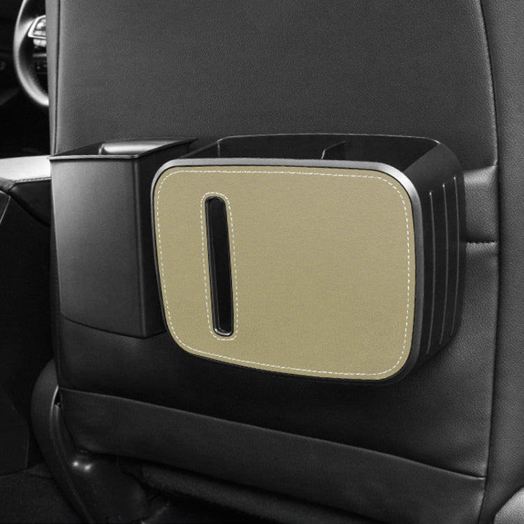 Car Drain Tissue Box Umbrella Storage Pocket Bag Storage Box Car Trash Can(Beige) - Tissue Boxes by buy2fix | Online Shopping UK | buy2fix
