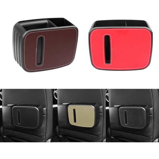 Car Drain Tissue Box Umbrella Storage Pocket Bag Storage Box Car Trash Can(Brown) by buy2fix