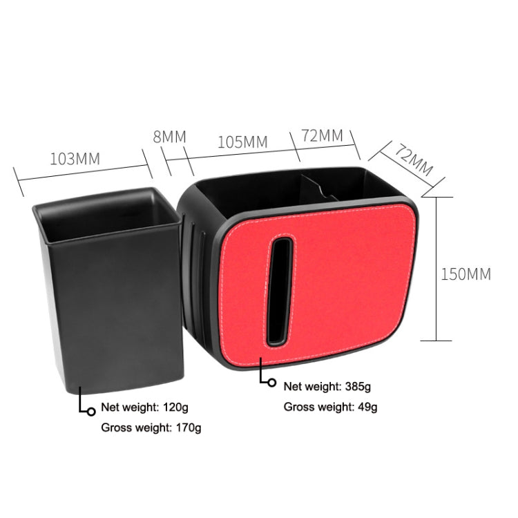 Car Drain Tissue Box Umbrella Storage Pocket Bag Storage Box Car Trash Can(Flip Fur Red) - Tissue Boxes by buy2fix | Online Shopping UK | buy2fix