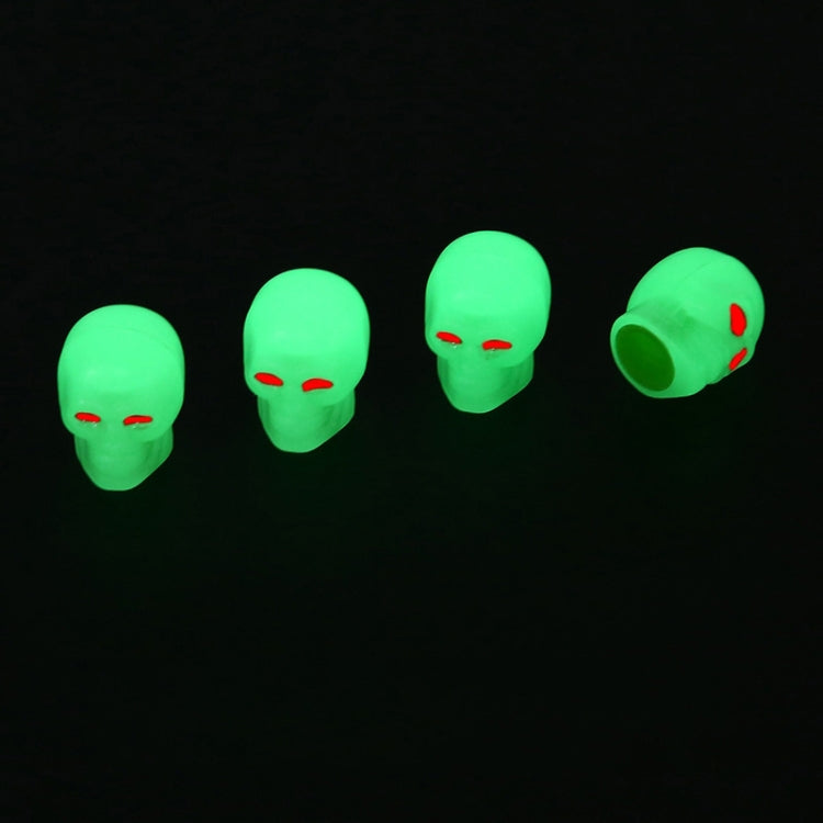 1 Sets Car Tire Luminous Valve Cap Motorcycle Skull Valve Core Cap(Green) - Tire Valve Caps by buy2fix | Online Shopping UK | buy2fix