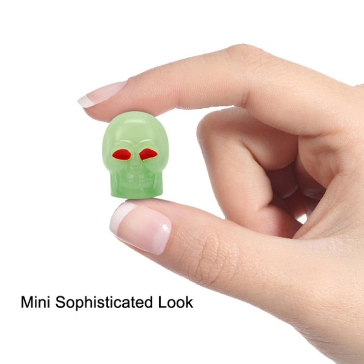 1 Sets Car Tire Luminous Valve Cap Motorcycle Skull Valve Core Cap(Green) - Tire Valve Caps by buy2fix | Online Shopping UK | buy2fix