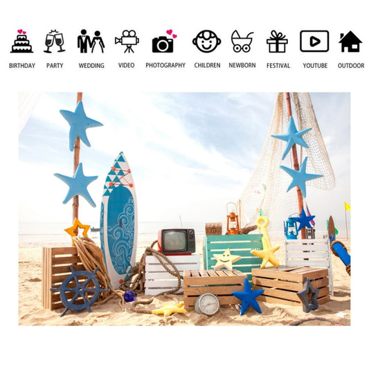 2.1m X 1.5m Beach Surfboard Photography Background Cloth by buy2fix