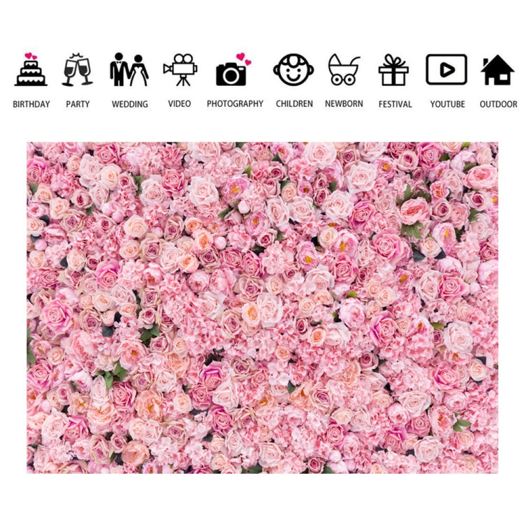 2.1m X 1.5m Pink Rose Wall Background Festive Party Photography Cloth - Valentines Day by buy2fix | Online Shopping UK | buy2fix