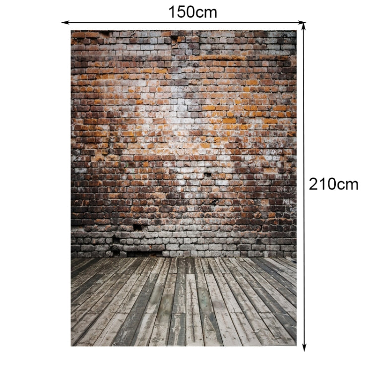 2.1m X 1.5m Brick Wall And Wooden Floor Photography Background - Brick Wall by buy2fix | Online Shopping UK | buy2fix