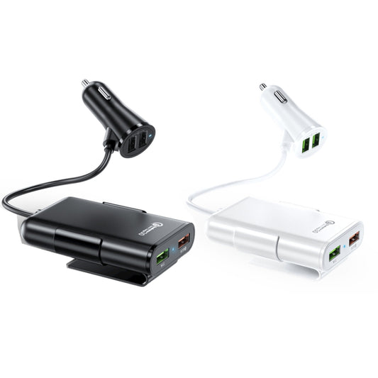 2PCS QC3.0 Four Ports Fast 5V 8A Car Charger Back Seat Charger(Black) by buy2fix