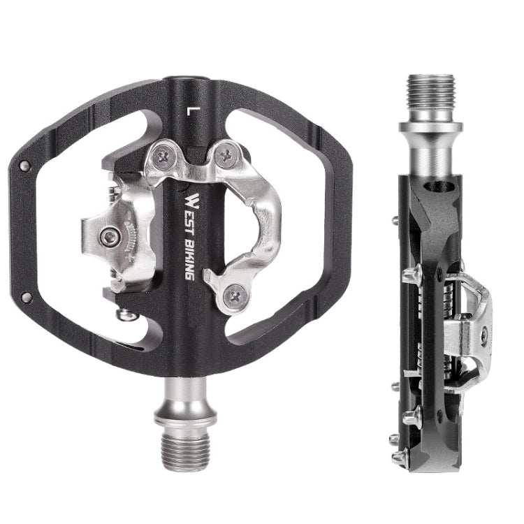WEST BIKING Mountain Bike Dual-purpose Self-locking Aluminum Alloy Pedals(Black) - Pedals by WEST BIKING | Online Shopping UK | buy2fix