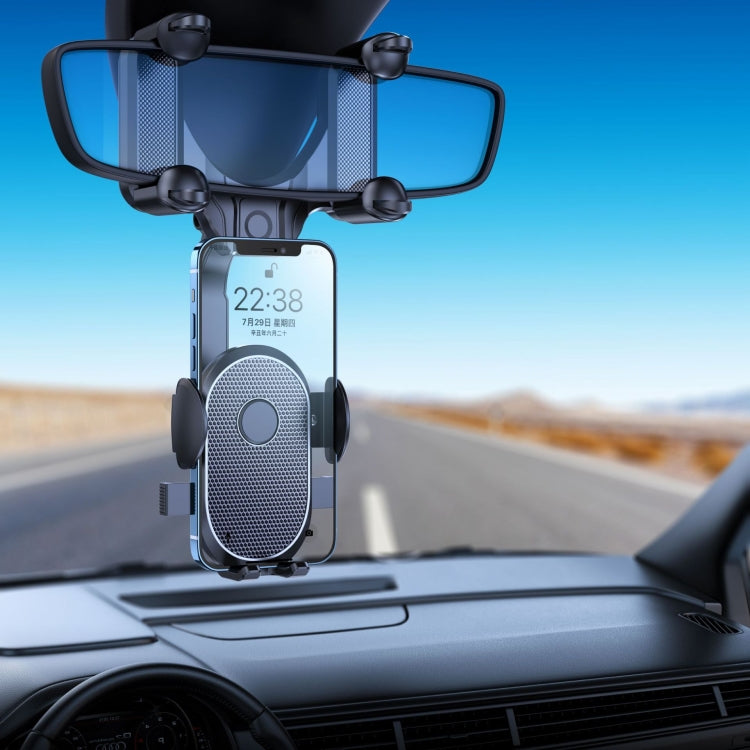 Snap-on Rearview Mirror Car Phone Holder - Universal Car Holders by buy2fix | Online Shopping UK | buy2fix