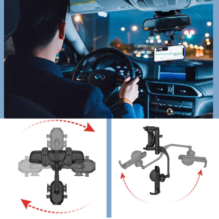 Snap-on Rearview Mirror Car Phone Holder - Universal Car Holders by buy2fix | Online Shopping UK | buy2fix
