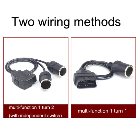 Car OBD To Cigarette Lighter Female Seat Driving Recorder Power Cord 60cm - Cigar Socket by buy2fix | Online Shopping UK | buy2fix