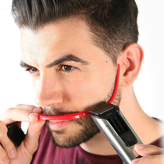 2 Sets Beard Styling Board Shaving Barber Tools, Style: Shape Ruler+Pen by buy2fix