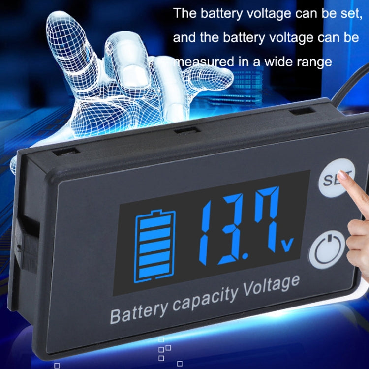 Two-Line Digital Display DC Voltmeter Lead-Acid Lithium Battery Charge Meter, Color: White - Current & Voltage Tester by buy2fix | Online Shopping UK | buy2fix