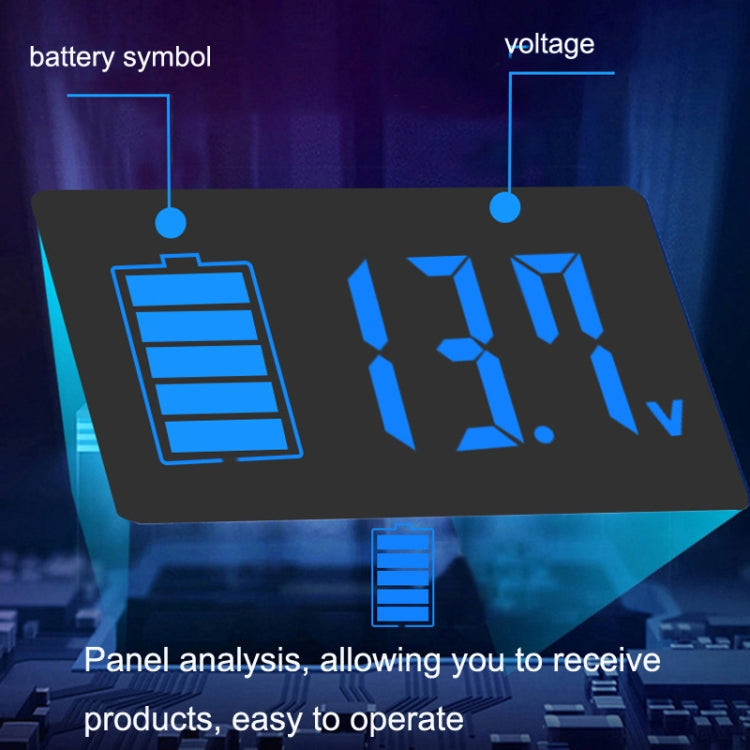 Digital Display DC Voltmeter Lead-Acid Lithium Battery Charge Meter, Color: Blue+Temperature - Current & Voltage Tester by buy2fix | Online Shopping UK | buy2fix