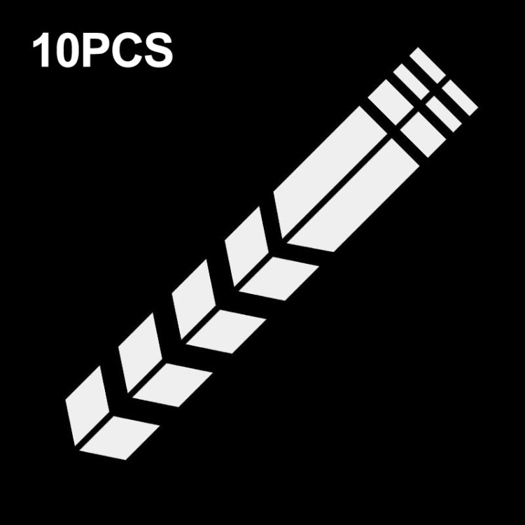 10 PCS Car Stripe Reflective Sticker Motorcycle Fender Arrow Stickers(Silver) - Decorative Sticker by buy2fix | Online Shopping UK | buy2fix