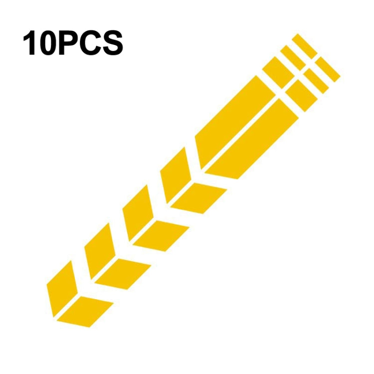10 PCS Car Stripe Reflective Sticker Motorcycle Fender Arrow Stickers(Yellow) - Decorative Sticker by buy2fix | Online Shopping UK | buy2fix