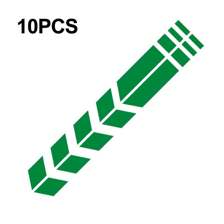 10 PCS Car Stripe Reflective Sticker Motorcycle Fender Arrow Stickers(Green) - Decorative Sticker by buy2fix | Online Shopping UK | buy2fix