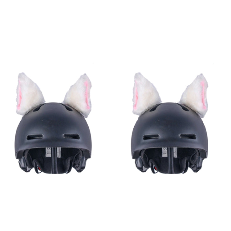 4PCS Motorcycle Plush Ear Helmet Decoration(White) - Ornamental Parts by buy2fix | Online Shopping UK | buy2fix