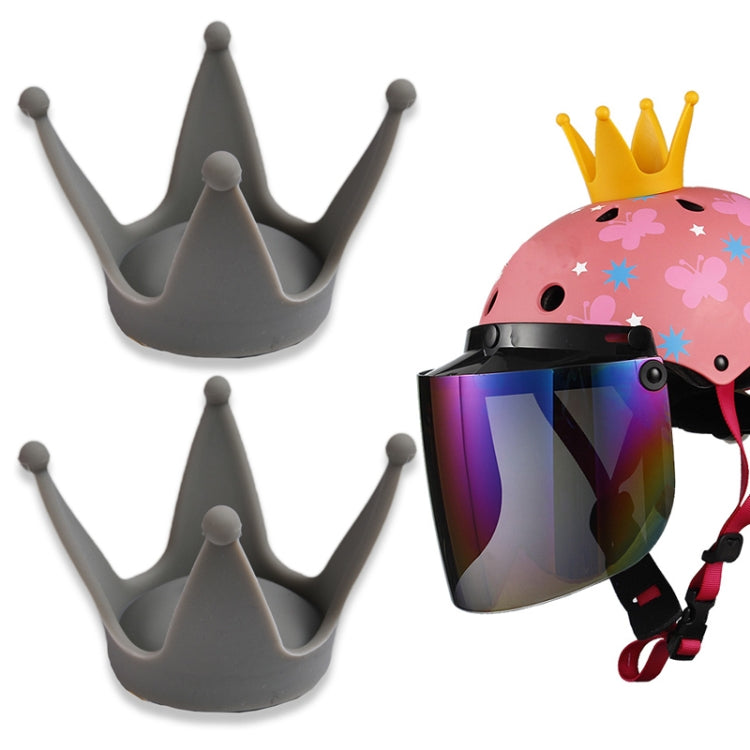 2PCS Motorcycle Crown Sucker Helmet Decoration(Gray) - Ornamental Parts by buy2fix | Online Shopping UK | buy2fix