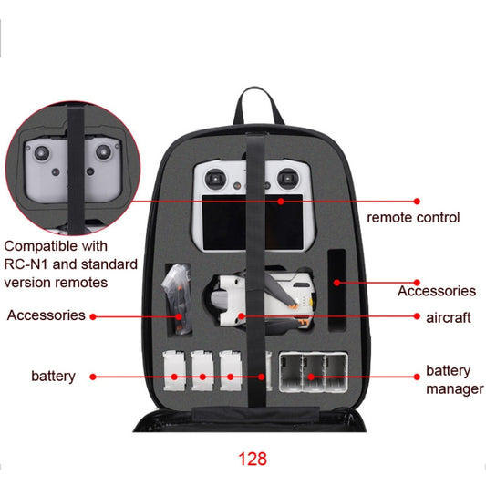 Waterproof Compression Hard Shell Backpack for DJI Mini 3 Pro, Size: 128 Large(Brushed Gray) by buy2fix