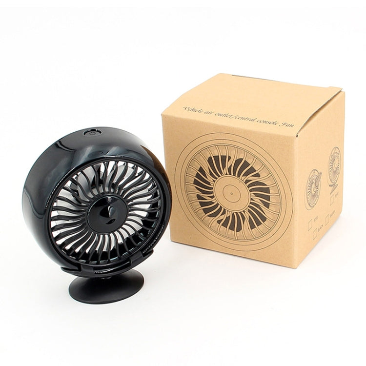 F102 Vehicle Dashboard Multi-function USB Colorful Lights Fan(Silver) - Heating & Fans by buy2fix | Online Shopping UK | buy2fix