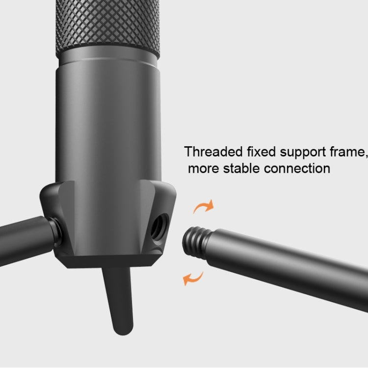 Foldable Portable Aluminum Alloy Tripod Light Stand Mobile Phone Live Tripod(Black) - Stand by buy2fix | Online Shopping UK | buy2fix