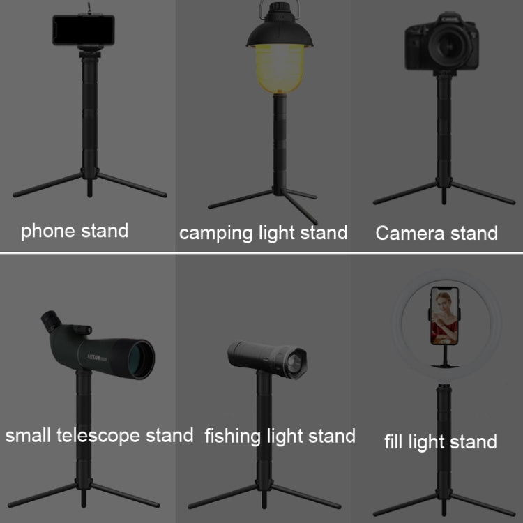Foldable Portable Aluminum Alloy Tripod Light Stand Mobile Phone Live Tripod(Black) - Stand by buy2fix | Online Shopping UK | buy2fix